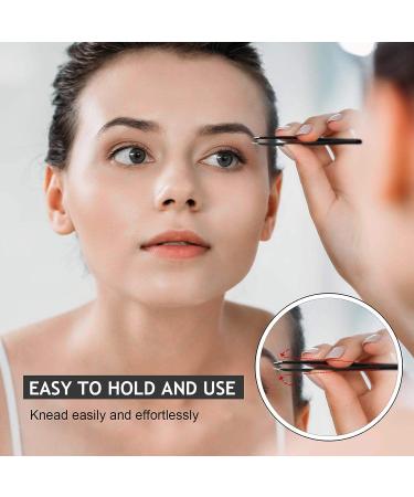 5 in 1 Stainless Steel Tweezers Set for Precision Hair Removal - Includes Eyebrow Scissors - Black Tweezers for Ingrown Hair, Splinters - Buy Online on SooperMarket.com