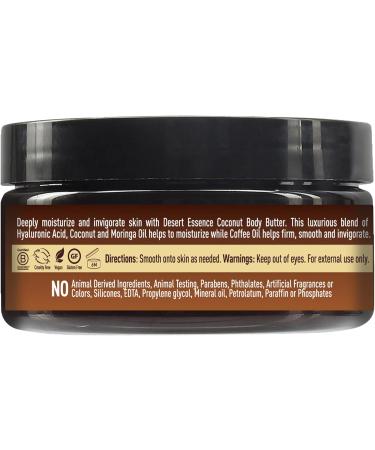 Desert Essence Coconut Body Butter 7.5oz | Deeply Moisturizing with Hyaluronic Acid & Coffee Oil | Antioxidant-Rich Coconut & Moringa Oils | Shop Internationally - Buy Online on SooperMarket.com