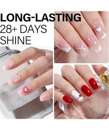 AILLSA Nude Pink Gel Nail Polish Set Milky White Red Jelly Neutral Gel Polish with Base and Top Coat Long Lasting All Season Color Soak Off U V L ED Manicure Art Salon DIY at Home 7Pcs 8ML Red White - Buy Online on SooperMarket.com