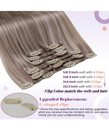 Shop Laavoo Clip-In Hair Extensions - Real Hair Blonde Highlights 45cm 105g Ash Blond & Platinum Blonde 7pcs - Buy Online on SooperMarket.com