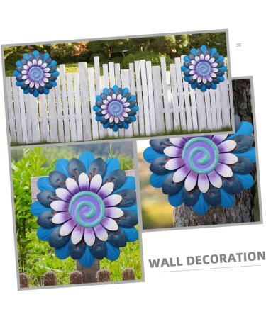 Kisangel Sunflower Decoration Floral Wall Decor Wall Decorations Flower Wall Art Decorative Flower Outdoor 3d Blue 29.50X29.50X3.00CM - Buy Online on SooperMarket.com