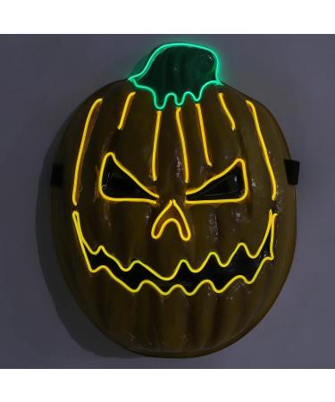 Topyond LED Pumpkin Mask Pumpkin Light Face Cover Scary Pumpkin Adjustable Glowing Facial Cover for Halloween Party Cosplay Decoration - Buy Online on SooperMarket.com