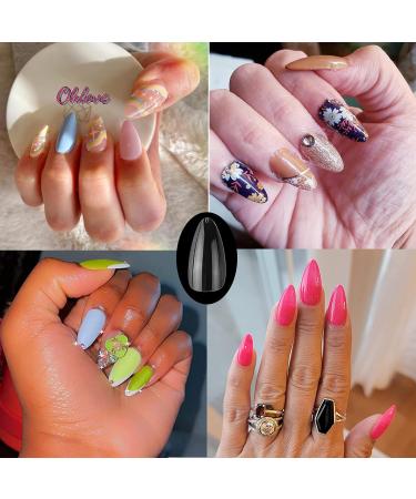 Almond Shaped Nail Tips 500Pcs Clear Acrylic Medium Nails Full Cover with Case for DIY Nail Art 10 Sizes - Buy Online on SooperMarket.com