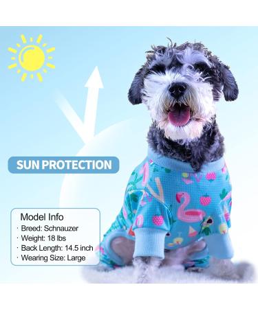 KYEESE Lightweight Dog Pajamas for Medium Dogs - Breathable Summer Onesie Jumpsuit - Flamingo Print - X-Large - Buy Online on SooperMarket.com