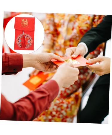 MAGICLULU 2 Pcs Tassel Fabric Red Envelope Hongbao Envelopes Lucky Money Packets Chinese New Year Red Packet Purses for Weddings Red Purse Wedding Cloth Envelopes Money Bag Brocade Christmas Assorted Color 1x2pcs 18X10.5CMx2pcs - Buy Online on SooperMarket.com