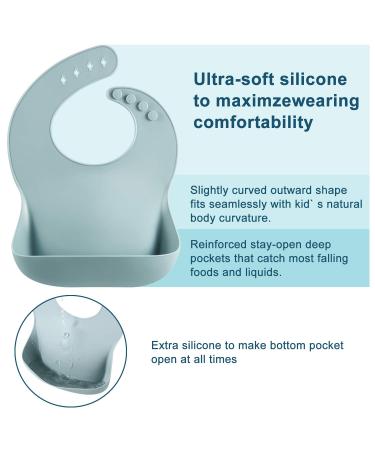 Buy Pandaear 3-Piece Silicone Bibs | BPA-Free Washable & Waterproof Baby Feeding Bibs with Bowl - Perfect for Boys & Girls - Buy Online on SooperMarket.com