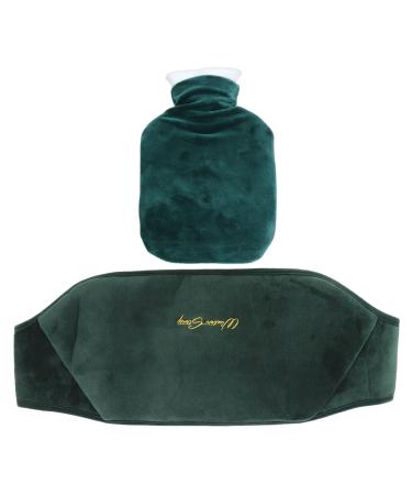 Hot Water Bottle with Cover 1L Removable Plush Cover Hot Water Bag Hot Water Bottle with Waistband for Hand Waist Warmer