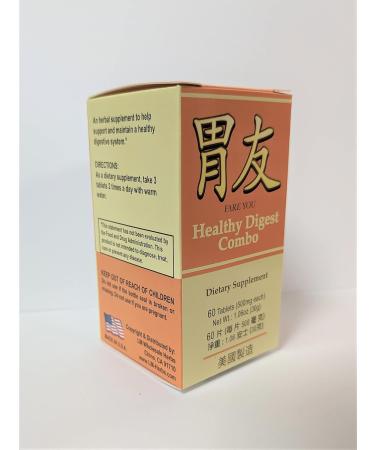 Lao Wei Healthy Digest Combo - Fare You Herbal Supplement 500mg for Healthy Digestion | 60 Tablets Made in USA - Buy Online on SooperMarket.com