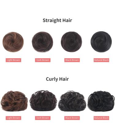 2PCS Mini Claw Fake Buns Hair Donut Chignon Clip in Scrunchies Natural Black - Buy Online on SooperMarket.com