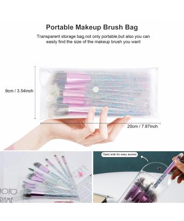 10 PCS Glitter Handle Makeup Brush Set | Professional Face & Eye Brushes | Green Cosmetic Brushes in Transparent Bag - International Shipping - Buy Online on SooperMarket.com