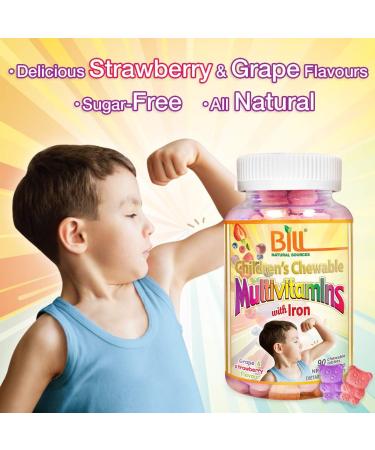 Bill Natural Sources Children's Multivitamins with Iron 90 chewable tablets - Buy Online on SooperMarket.com