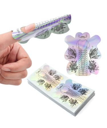 100pcs Pro Square Nail Forms for Gel Builder French Acrylic UV Gel Tips Extension Sticker Builder Form Guide Stencil Manicure Tools HJ-NTF060