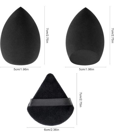 Make Up Sponge Set with Powder Puff Triangle 6 Pieces Makeup Sponges Beauty Sponge Black for Blending Liquid Foundation Powder Reusable Soft Powder Puff - Buy Online on SooperMarket.com