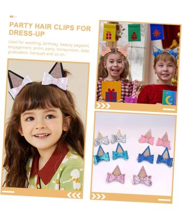 MUSISALY 6 Pairs Hair Bow Barrettes Kawaii Hair Clips Glitter Bowknot Hairpin Cute Hair Supplies Glitter Hair Clips Ear Bow Hair Barrettes Hair Pin Hair Clips for Girl Bow Hair Clip Fabric - Buy Online on SooperMarket.com