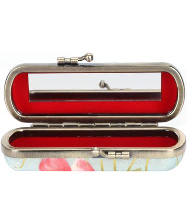 Shop Vintage Embroidery Lipstick Gloss Case | Portable Lipstick Holder with Mirror | Stylish Cosmetic Storage Set - Buy Online on SooperMarket.com