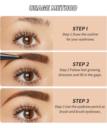 Eyebrow Pencil Kaluofan 2PCS Magic Eyebrow Pencil Eyebrow Pencil with 4 Fork Tip Waterproof Eyebrow Pencil Long-lasting Waterproof Creat Natural and Unique Makeup Look(Light Brown Dark Brown) - Buy Online on SooperMarket.com