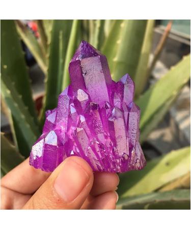 Beautiful Purple Flame Aura Stone Quartz Crystal Cluster Specimen Home Decoration Full of Texture - Buy Online on SooperMarket.com