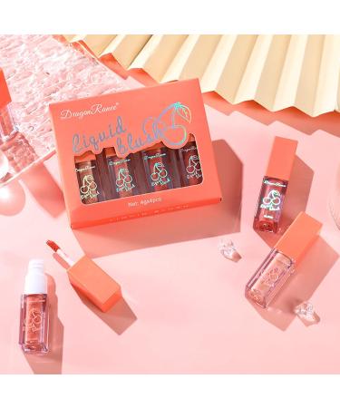Set of 4 Natural Cream Liquid Blush Highlighter Makeup Sticks - Pink and Red Cheek Tint Collection - Buy Online on SooperMarket.com
