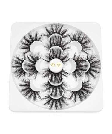 Buy 7 Pairs 8D Mink Hair False Eyelashes - Cruelty-Free Dramatic & Handmade 25mm Lash Extensions - Buy Online on SooperMarket.com