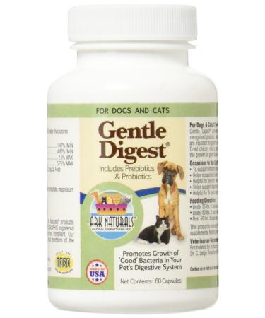Ark Naturals Gentle Digest for Dogs & Cats, 60-Count Capsules, 5 Pack