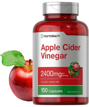 Apple Cider Vinegar Capsules | 2400mg | 150 Capsule | Non-GMO, Gluten Free Supplement | by Horbaach