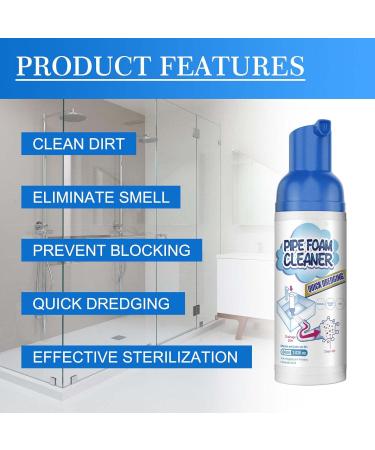 Herios Drain Foam Cleaner Liquid Hair Drain Clog Remover & Cleaner Pipe Dredge Deodorant Foam Cleaner for Shower Sink Drains (2) - Buy Online on SooperMarket.com