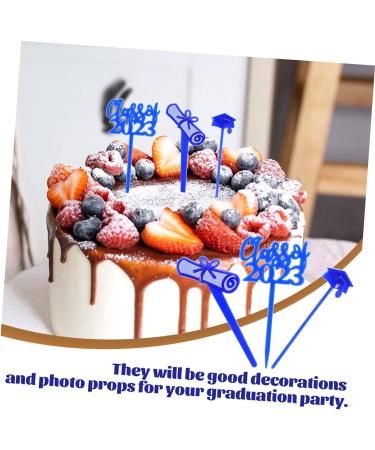 HOMSFOU 150 Pcs Graduation Cake Insert 2023 Graduation Cupcake Toppers Class of 2023 Cupcake Topper Grad Dessert Topper Class of 2023 Cake Picks Grad Inserting Toppers Graduate Delicate - Buy Online on SooperMarket.com