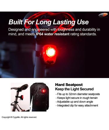 Cygolite Hotshot SL 50 Lumen Bike Tail Light - USB Rechargeable, 6 Modes, Compact Design - Ideal for Busy Roads - Buy Online on SooperMarket.com