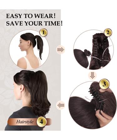 Sofeiyan 13 Long Curly Ponytail Extension | Natural Synthetic Hairpiece Light Ash Brown & Bleach Blonde - Buy Online on SooperMarket.com