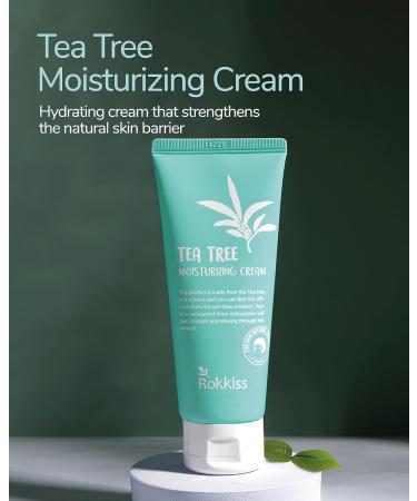Tea Tree Moisturizing Cream - Hypoallergenic Lightweight Soothing Cream for Sensitive Skin | Strengthens Skin Barrier with Tea Tree Extract & Olive Oil - Korean Skin Care (3.4fl oz - Buy Online on SooperMarket.com