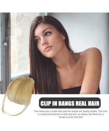 Dranng Bang Extensions Clip Human Hair French Bangs Clip on Fake Bangs Fringe Natural Color Fringe Hairpieces Stylish Neat Bangs Hair Extension for Girls Women gray gold - Buy Online on SooperMarket.com