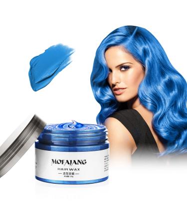 Temporary Hair Color Wax 4.23 oz-Instant Hairstyle Cream Hair Pomades Hairstyle Wax for Party Cosplay Easy Cleaning(1 Blue) Blue 1