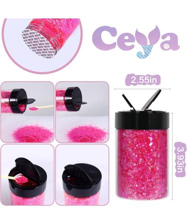 Ceya Chunky Glitter 140g Vibrant Pink Powder for Nail Art, Hair, Epoxy Resin, Tumblers & More - Buy Online on SooperMarket.com