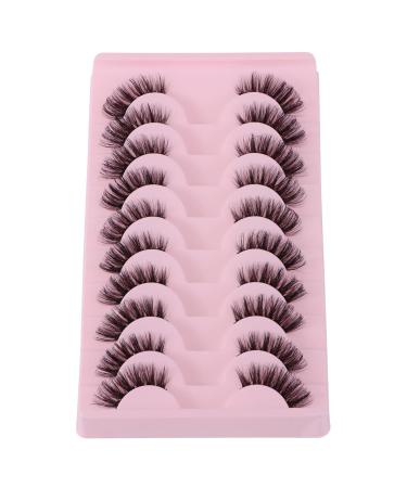 Outopen 10 Pairs Half Lashes - 3D Fluffy Cat Eye False Eyelashes - Natural Look & Reusable 15mm Curl Volume - Buy Online on SooperMarket.com