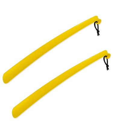 RMS 2 Pack Extra Long Handled Shoe Horn with Curved Handle and Hang Up Strap (24 inches)