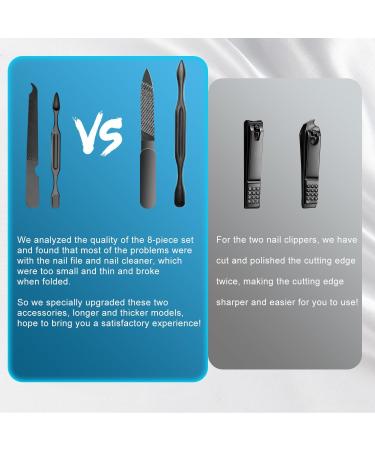 RedFlow 8 in 1 Manicure Set - Travel Nail Clipper Kit for Fingernails & Toenails | Premium Pedicure Tools (Black - Buy Online on SooperMarket.com
