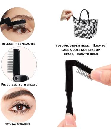 Stainless Steel Folding Eyelash Comb & Eyebrow Grooming Brush - Portable Makeup Tool for Women & Girls - Buy Online on SooperMarket.com