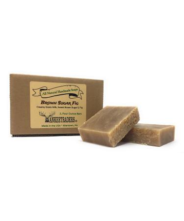 YANKEETRADERS Brown Sugar Fig Goat Milk Soap Bars - Handmade / 2-4 Oz. Bars