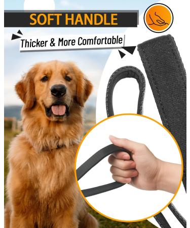 Looxmeer Robust Dog Leash Training Line - 3m Black Tow Lines for Dogs with Storage Bag Hand Loop & D-Carabiner | International Shipping - Buy Online on SooperMarket.com