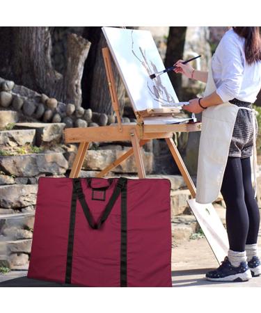 Large 24x36 Inch Art Portfolio Bag - Lightweight Poster Storage with Handle and Zipper - Ideal for Sketching and Drawing - Red - Buy Online on SooperMarket.com