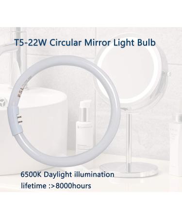 Poweka T5-22W Circular Bulb 7.25inch Round Mirror Light Bulb Replacement Compatible with Floxite/Zadro/Rialto Makeup Magnifying Vanity Mirror  Makeup Mirror Fluorescent Light Bulb - Buy Online on SooperMarket.com