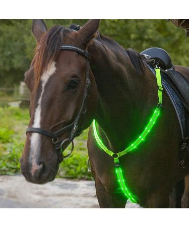 TYTOGE LED Horse Breatplate Collar Night Visible LED Horse Chest Collar Luminous Horse Chest Strap Safety Gear in Night Equipment Green - Buy Online on SooperMarket.com