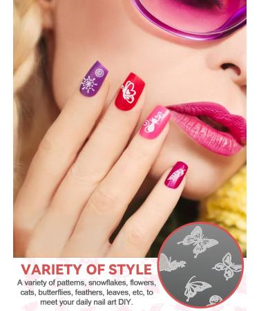 EBANKU 6PCS Nail Stamping Plates Kit with Stamper and Scraper - Flower Animal Patterns for DIY Nail Art - Buy Online on SooperMarket.com