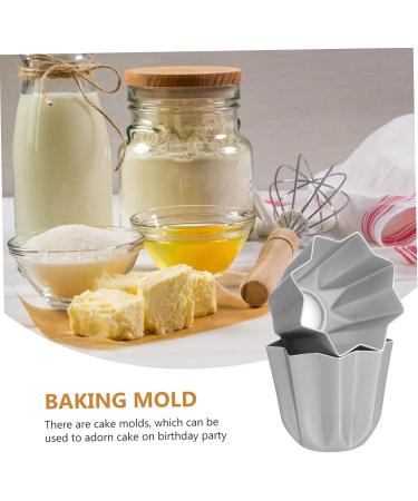 Zerodeko 2pcs Octagonal Cake Mold Baking Pan Baking Cup Tartlets Pans Cupcake Baking Mold Chocolate Mini 7.5x7.5x6.5cm Silver - Buy Online on SooperMarket.com