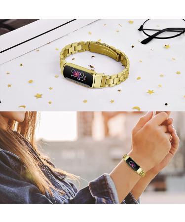 KOREDA Fitbit Luxe Bands Set - 2 Pack Stainless Steel Metal + Mesh Woven Strap Replacement for Fitbit Luxe Fitness Tracker (Champagne Gold) - Buy Online on SooperMarket.com