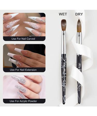 Shine Chance Size 10 Acrylic Nail Art Brush - 100% Pure Kolinsky Hair, Oval Shape, Professional Manicure Tool for DIY Home Salon - Buy Online on SooperMarket.com