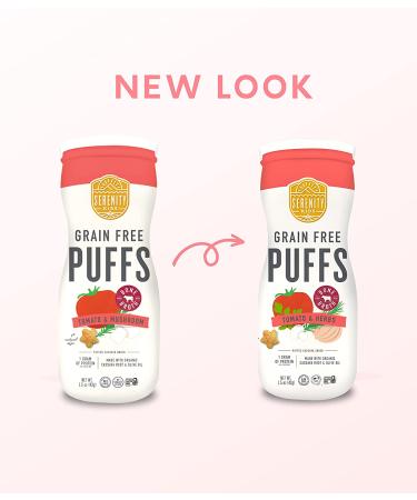 Serenity Kids Grain Free Puffs - Tomato & Mushroom 1.5 oz | Healthy Snack for Kids - Buy Online on SooperMarket.com