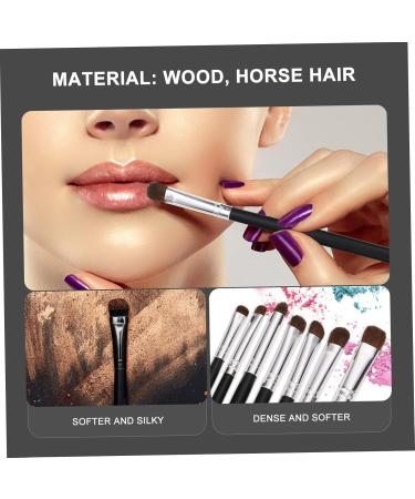 Healeved 7pcs Eyeshadow Daily Use Makeup Brush Horse Hair Concealer Brush Wood Black Lip Brush - Buy Online on SooperMarket.com