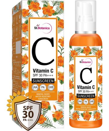 StBotanica Vitamin C SPF 30 PA+++ Sunscreen Mineral Based & Water Resistant 120ml - UVA & UVB Protection