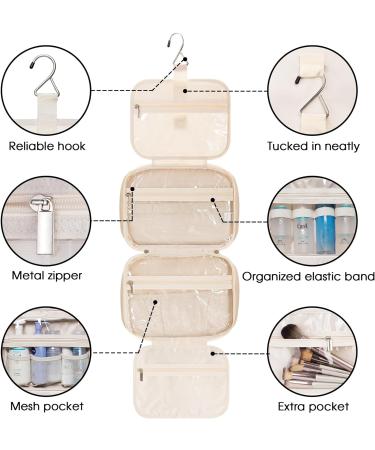 Narwey Women's Hanging Travel Toiletry Bag - Brown Medium | Cosmetics Makeup Organizer for Travel Size Accessories - Buy Online on SooperMarket.com